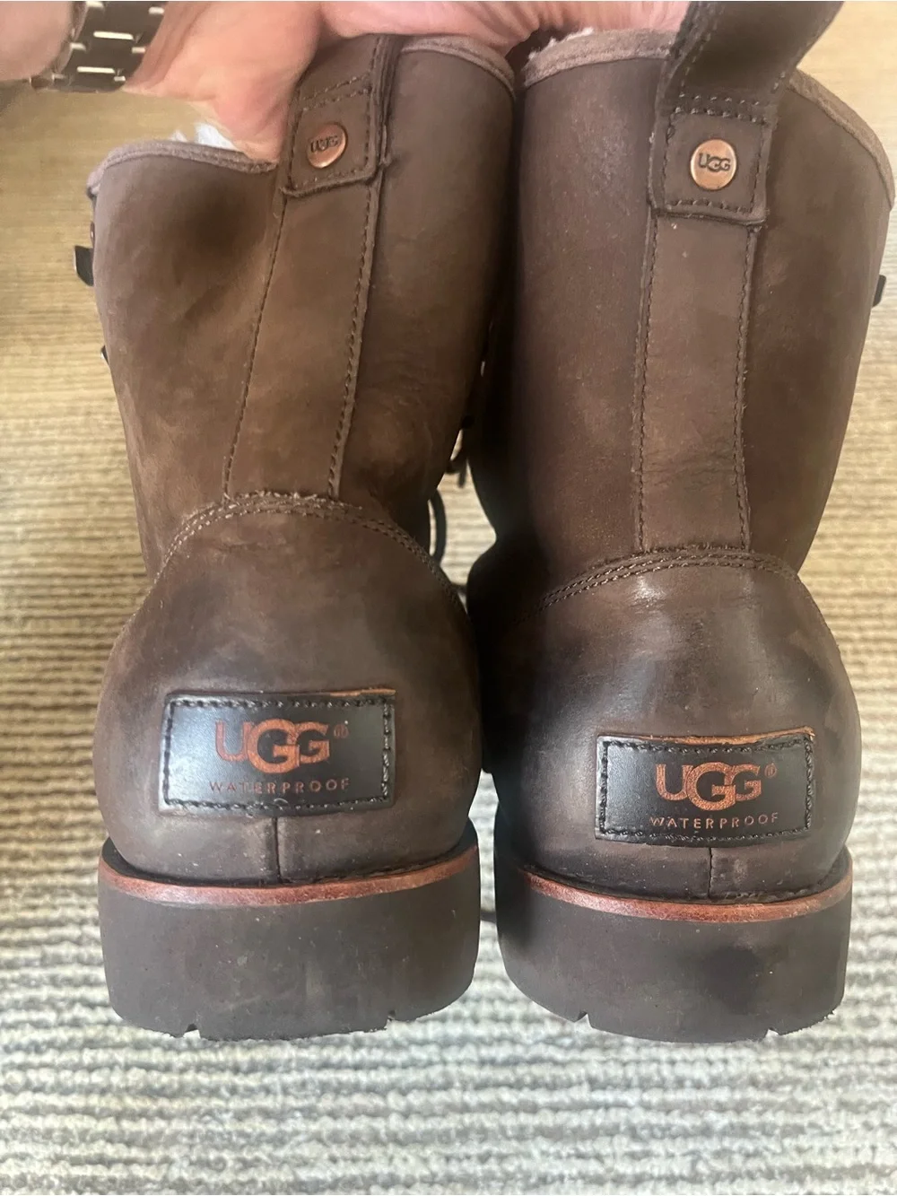 UGG Men's Waterproof Leather Shearling-Lined Boots Size 13 – Excellent Condition